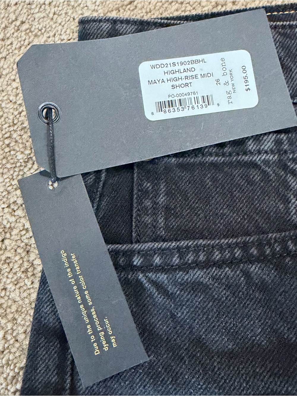 rag & bone Black Raw-Hem Miya Denim Cutoff Shorts size 26 - Picture 14 of 17